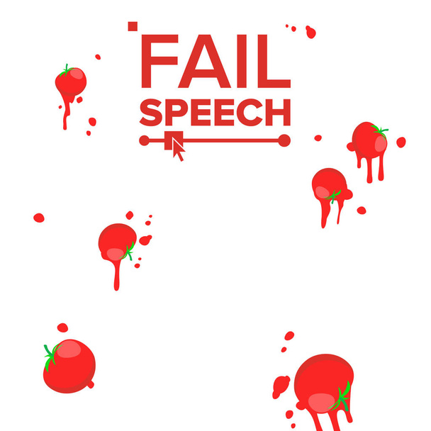 Throw Tomatoes Vector. Having Tomatoes From Crowd. Bad Luck, Mishap, Mischance, Failing Concept. Isolated Flat Illustration - Vector, Image