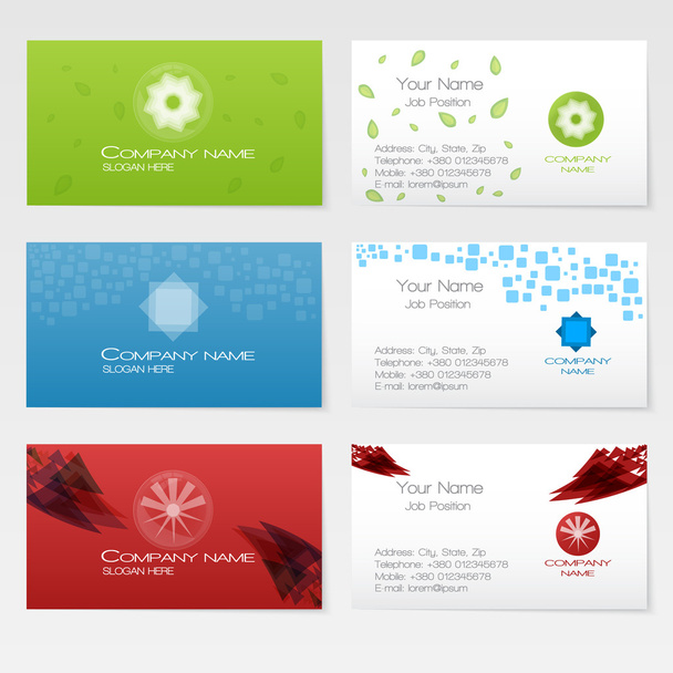 Vector de tres tarjetas de visita, elementos para el diseño
. - Vector, Imagen