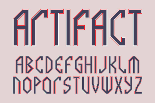 Artifact alphabet. Mythological style font. Isolated english alphabet. - Vector, Image