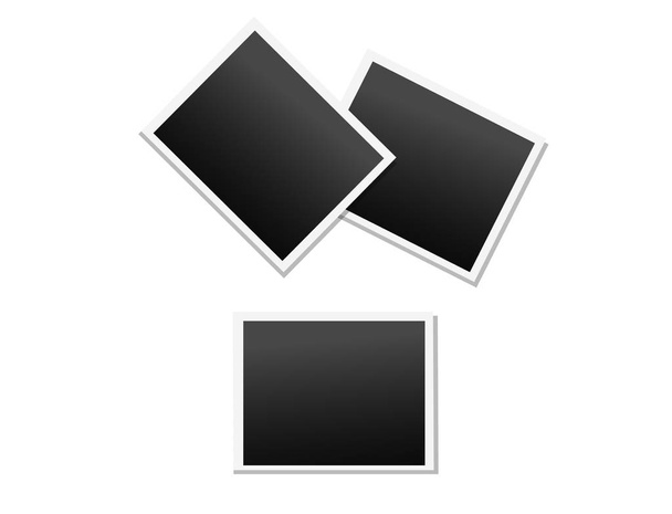 Üres Polaroid fénykép test vektoros ikonok beállítása - Vektor, kép