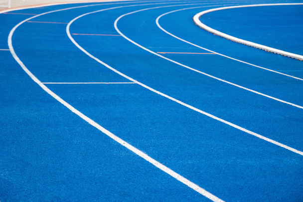 running track blue color  - For fitness or competition Bangkok of Thailand - Foto, immagini