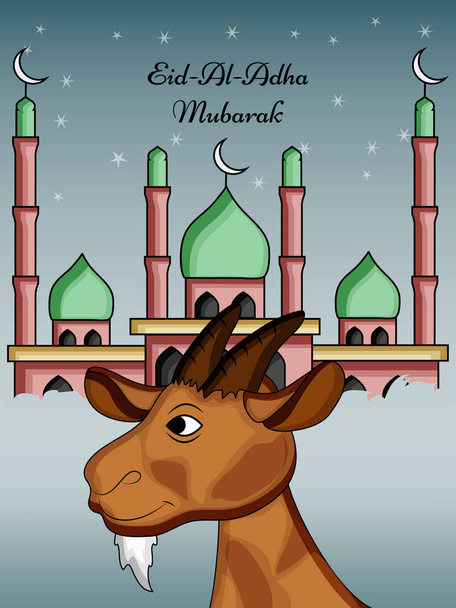 Ilustracja z tła z okazji festiwalu muzułmańskiego Eid al-adha  - Wektor, obraz