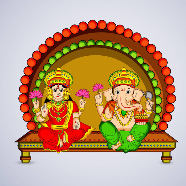 illustration des éléments du festival hindou Diwali fond - Vecteur, image
