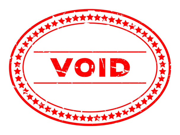 グランジ赤 void 単語楕円形ゴム印白い背景のスタンプ - ベクター画像