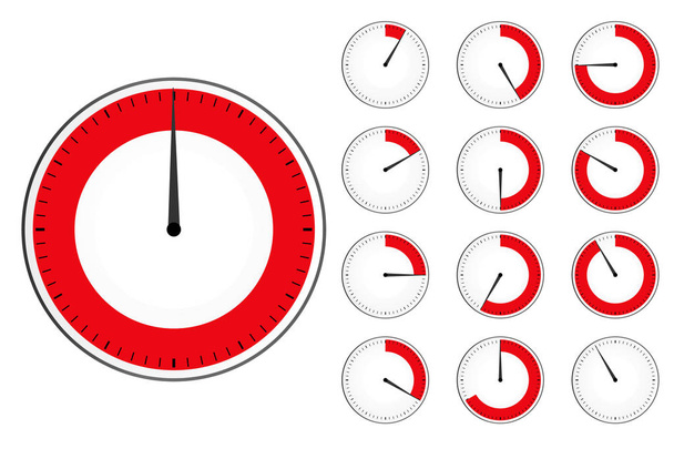 rote Zeitschaltuhren eingestellt - Vektor, Bild