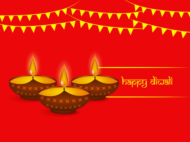 ilustração de elementos do festival hindu fundo Diwali - Vetor, Imagem