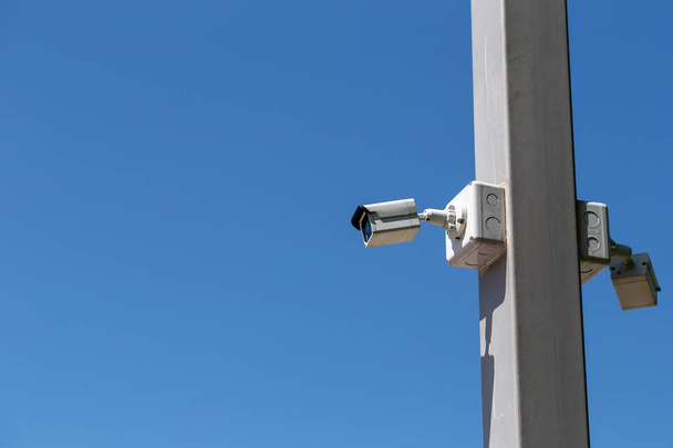 closed camera Multi-angle CCTV system outdoor on the sky. - Photo, Image