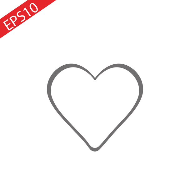 Heart icon vector illustration. Linear symbol with thin outline. The thickness is edited. Minimalist style. eps 10. - Vector, Image