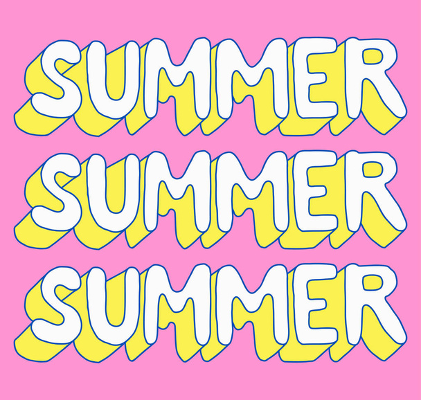 Summer poster. Summer sale. Vector retro cartoon illustration - Вектор, зображення