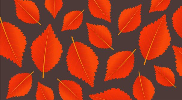 Autumn orange background with leaves. Modern pattern for shopping sale, promo poster or web banner. Vector illustration template. - Vector, Image