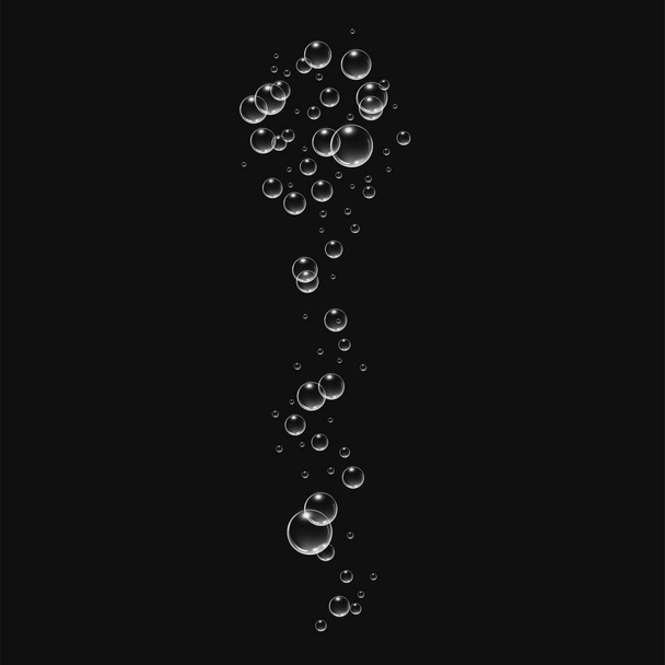 Bubliny pod vodou vektorové ilustrace na černém pozadí - Vektor, obrázek