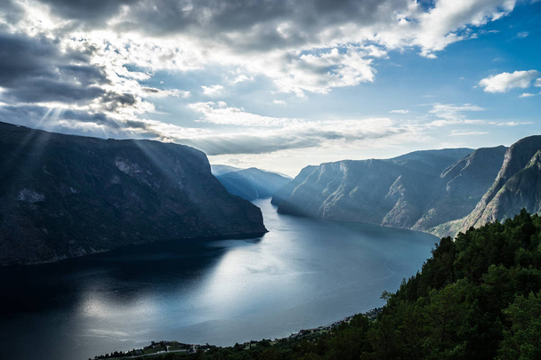 Beautiful fjord in Norway. View from the top - Фото, зображення