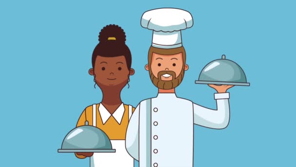 Chef e cameriere HD animazione
 - Filmati, video