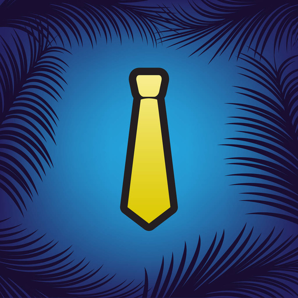 Illustrazione segno cravatta. Vettore. Icona dorata con contorno nero a
 - Vettoriali, immagini