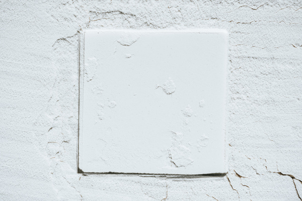 top view of square shape on white flour texture - Zdjęcie, obraz