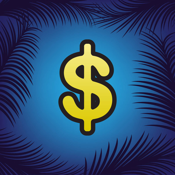 Dollars sign illustration. USD currency symbol. Money label. Vec - Vector, Image