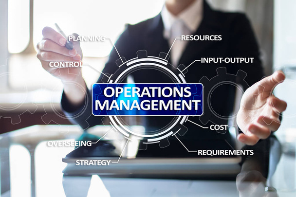 Operations management business and technology concept on virtual screen. - Photo, Image