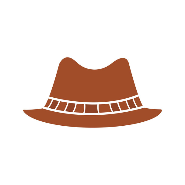 Homburg hat glyph color icon. Classic men's hat. Silhouette symbol on white background with no outline. Negative space. Vector illustration - Vector, Image