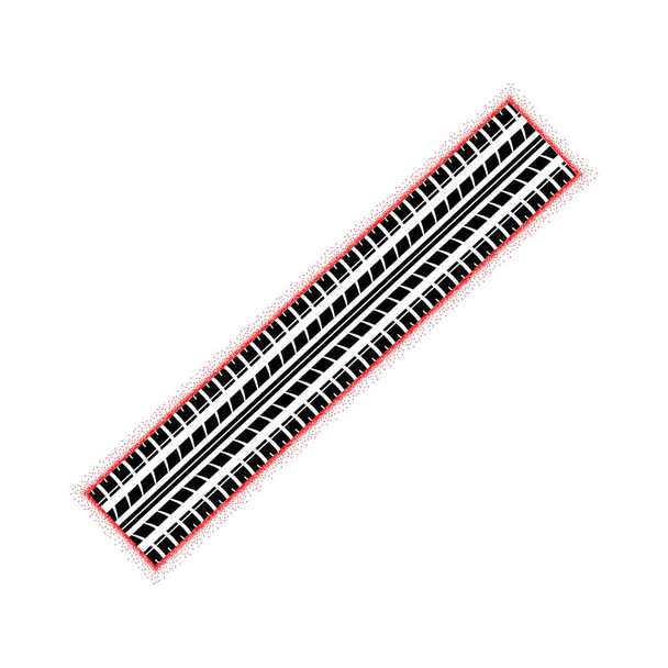 Pista de neumáticos rojos punteados
 - Vector, imagen