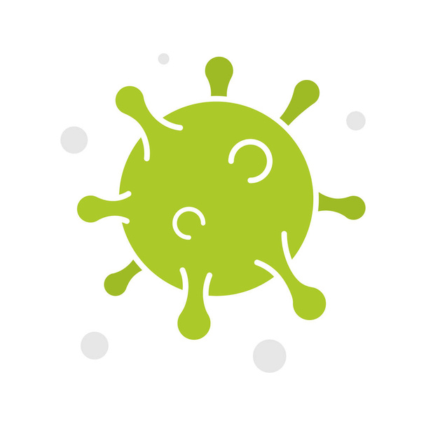 Virus particle glyph color icon. Silhouette symbol on white background with no outline. Negative space. Vector illustration - Διάνυσμα, εικόνα