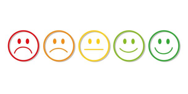 rating smiley faces red to green - Vector, Image