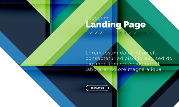 Forma quadrada fundo abstrato geométrico, modelo de web design de landing page
 - Vetor, Imagem