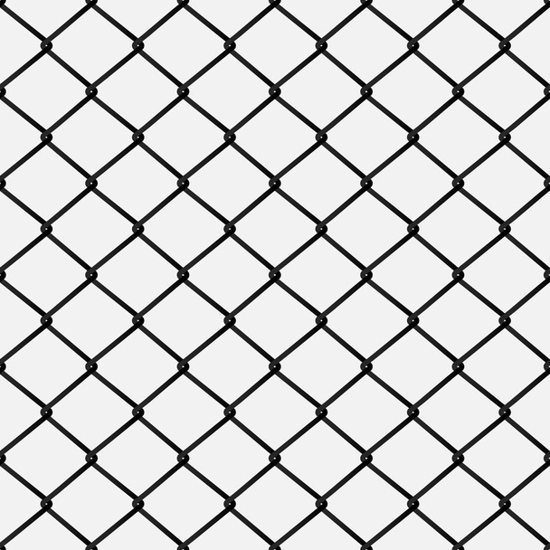 Seamless metal mesh. Wire fence isolated on the white background, vector illustration. - Vector, Image