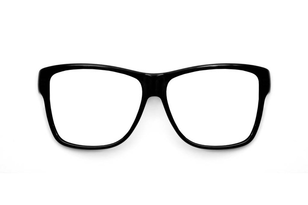 Black glasses isolated on white background for applying on a portrait - Photo, Image