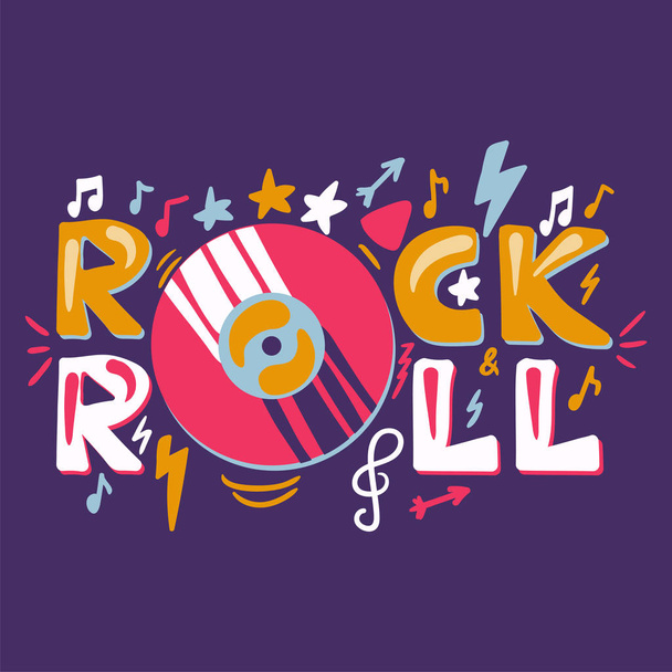 Retro Rock n Roll Label - Vector, afbeelding