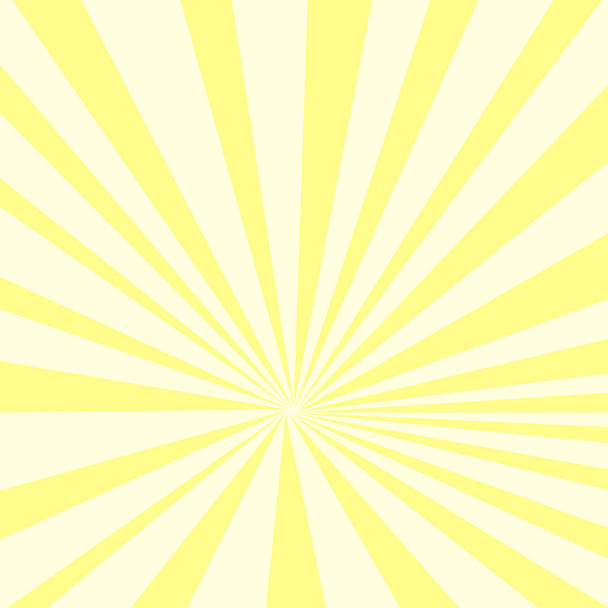 De stralen van de zon van popart gele achtergrond op een oranje achtergrond, vectorpunten - Vector, afbeelding