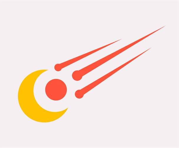 星を撃つまたはメディアのロゴ デザイン アイデア図コンセプトの流星オレンジ色 - ベクター画像