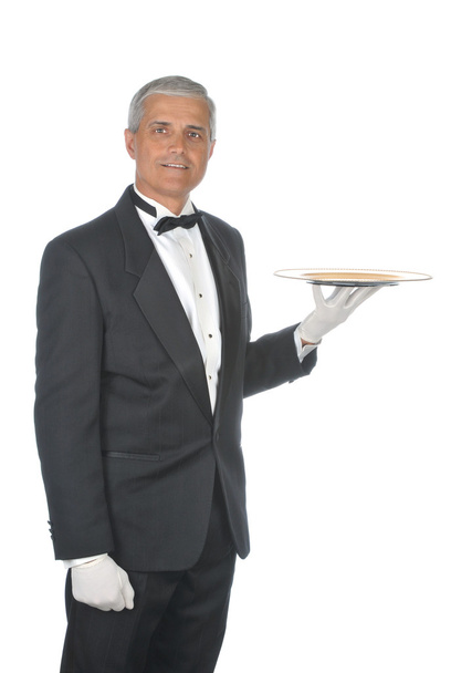 Butler with Tray - Foto, afbeelding