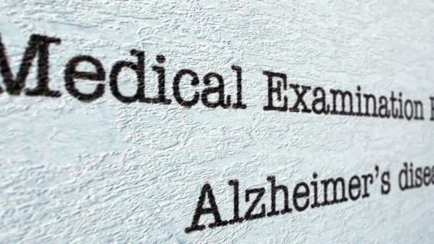 Alzheimer disease medical report - Footage, Video