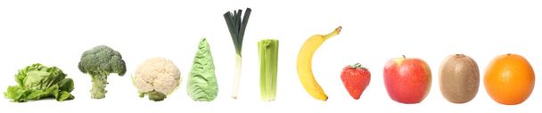 Set of different vegetables and fruits - Fotoğraf, Görsel