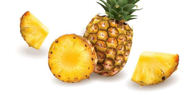 ananas op een witte achtergrond - Foto, afbeelding