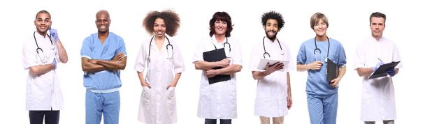 Group of doctors on white background - Фото, изображение