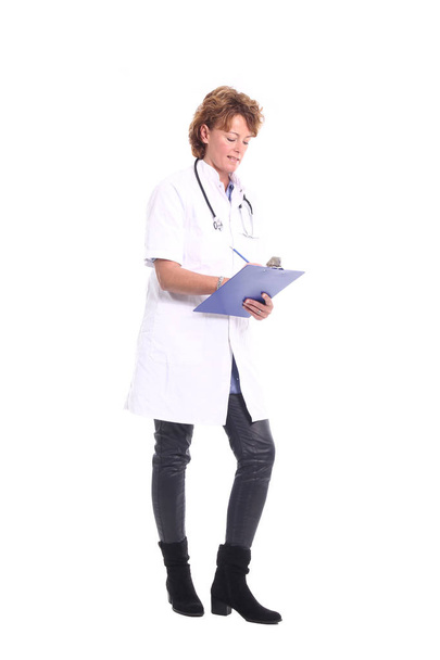 Female doctor on white background - Foto, imagen