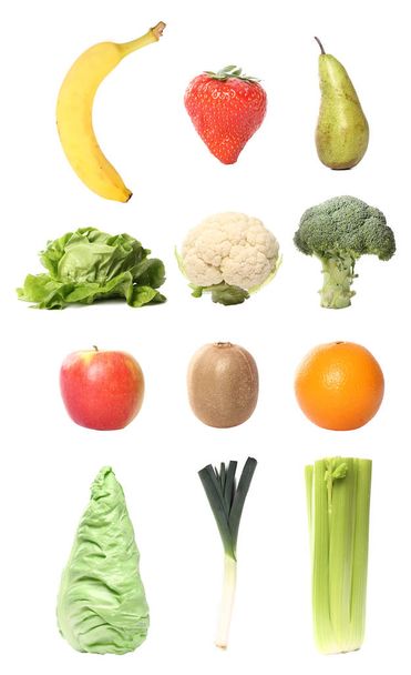 Conjunto de diferentes vegetais e frutas
 - Foto, Imagem
