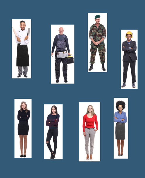 Set of multi-ethnic people with different professions - Foto, Imagen