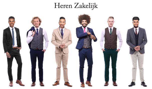 Množina multietnických mužů na bílém pozadí - Fotografie, Obrázek