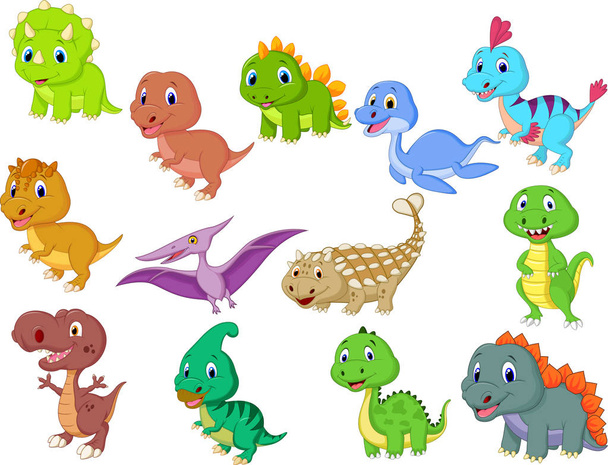 Linda colección de dinosaurios bebé
 - Vector, imagen