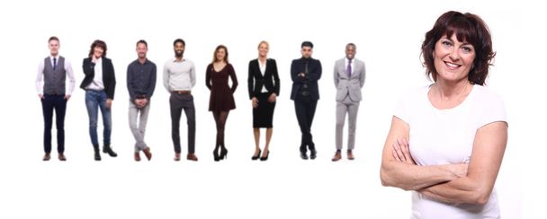 Σύνολο διαφορετικών ατόμων σε λευκό φόντο - Φωτογραφία, εικόνα