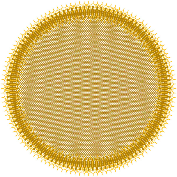Round openwork serviette in brown,orange colors  with decorative fringe isolated on white - Vector, Image