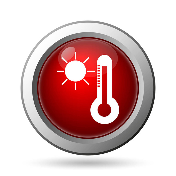 Icono de sol y termómetro. Botón de Internet sobre fondo blanco
 - Foto, imagen