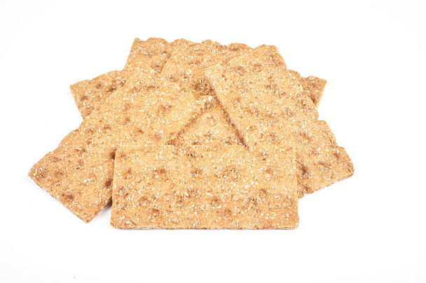 The healthy crispbread isolated on white background - Foto, imagen