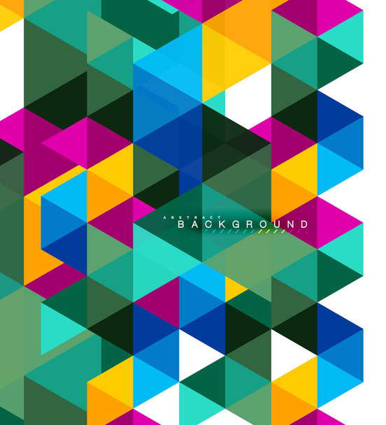 Різнокольорові трикутники абстрактний фон, концепція мозаїчної плитки
 - Вектор, зображення