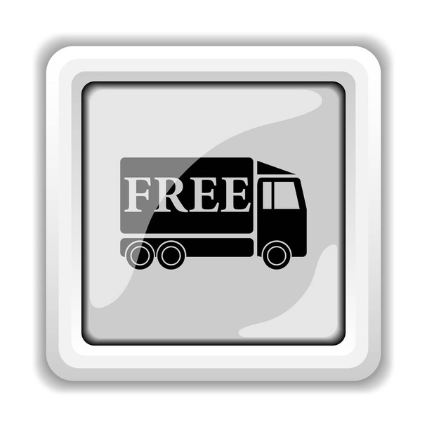 Icône camion de livraison gratuite. Bouton Internet sur fond blanc
 - Photo, image