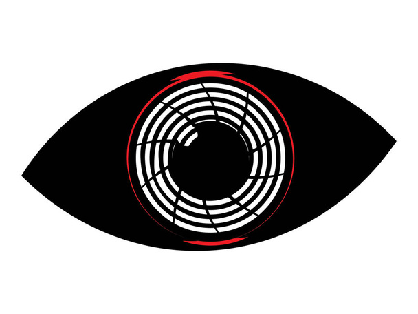 Egyszerű lapos szem egy cyborg elvont illusztrációja. - Vektor, kép
