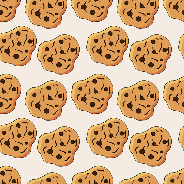 cookies seamless pattern. hand drawn illustration. Bright cartoon illustration for children's greeting card design, menu, fabric and wallpaper. - Вектор, зображення
