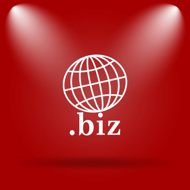 .biz icon. Flat icon on red background - Photo, Image